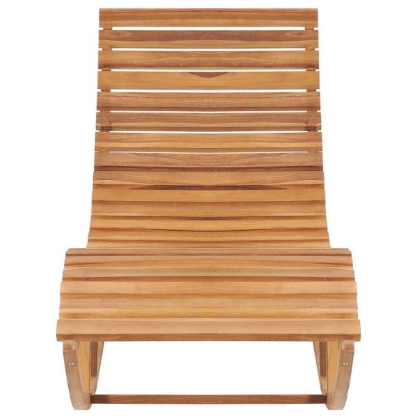 Люлеещ се шезлонг с шалте, тиково дърво масив