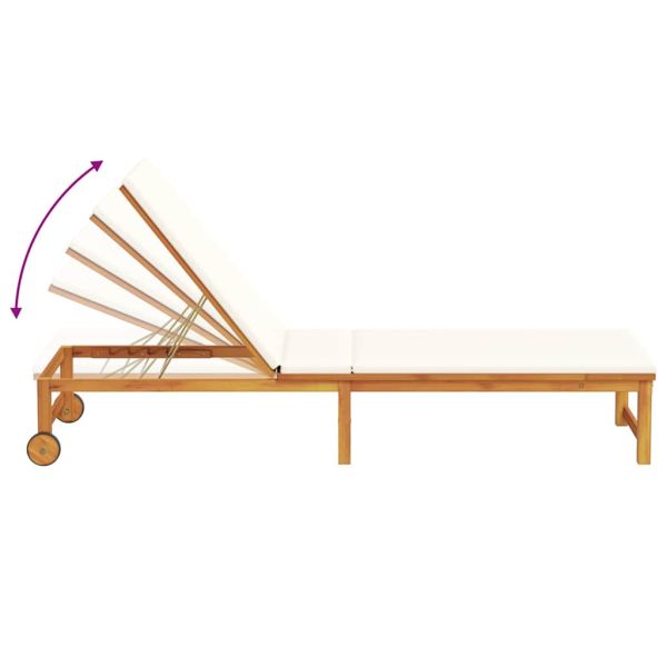 Шезлонг 2 pcs Кафяво Солидно акациево дърво