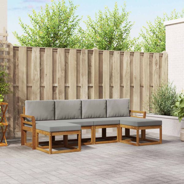 Комплект дивани за открито 6 pcs Естествено и светло сиво