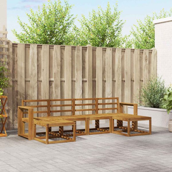 Комплект дивани за открито 6 pcs Естествен Инженерно дърво