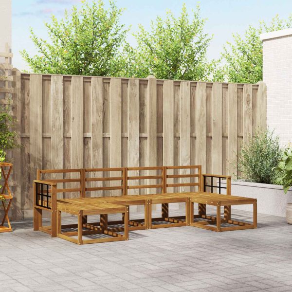 Комплект дивани за открито 6 pcs Естествен Инженерно дърво