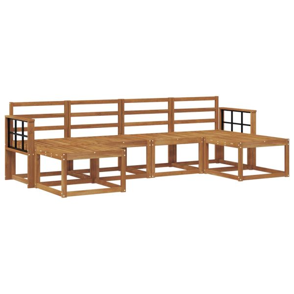 Комплект дивани за открито 6 pcs Естествен Инженерно дърво