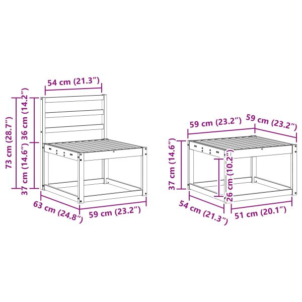 Комплект дивани за открито 6 pcs Естествен Инженерно дърво