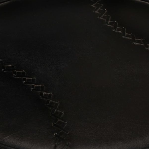 Бар табуретки, 2 бр, черни, естествена козя кожа