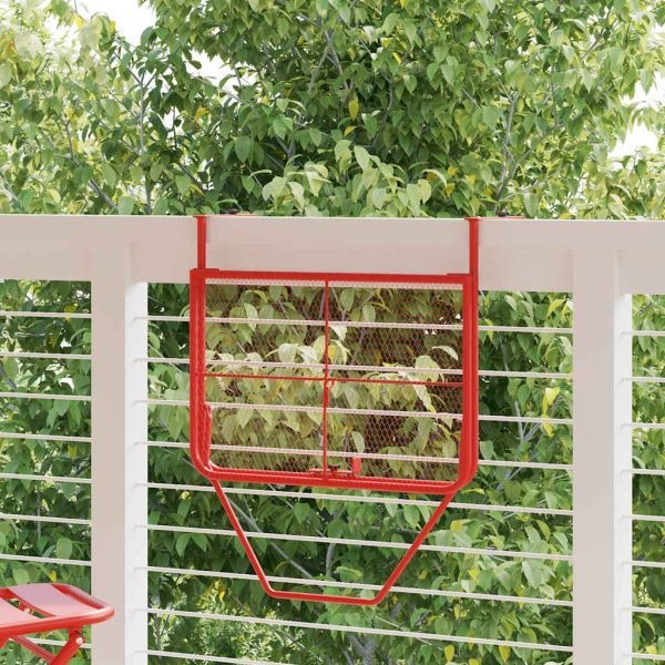 Балконска масичка, червена, 60x40 см, стомана