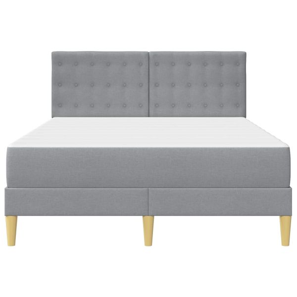 Рамка за легло с матрак Светлосиво 120 x 190 cm текстил