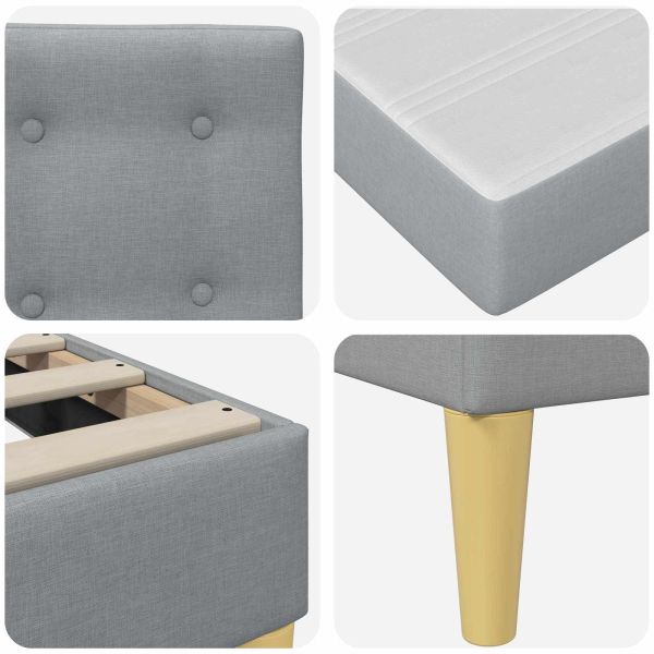 Рамка за легло с матрак Светлосиво 120 x 190 cm текстил