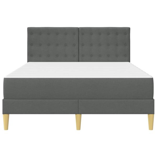 Рамка за легло с матрак Тъмен сив 120 x 190 cm текстил