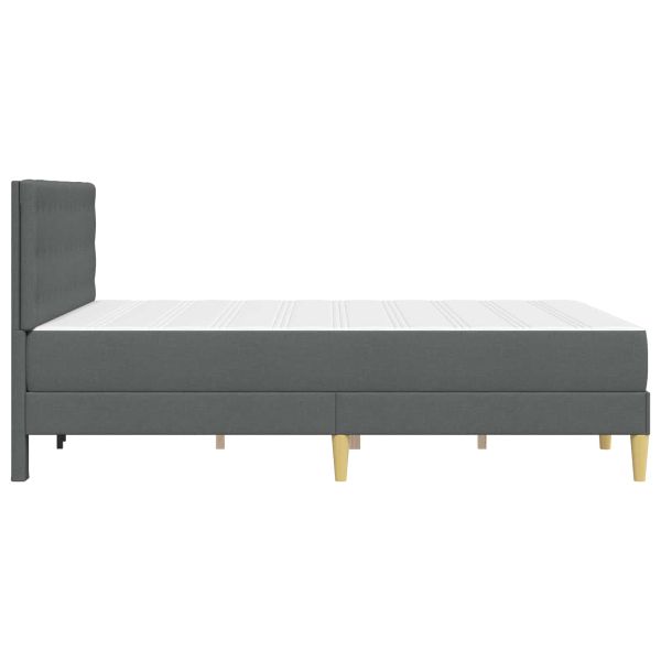 Рамка за легло с матрак Тъмен сив 120 x 190 cm текстил