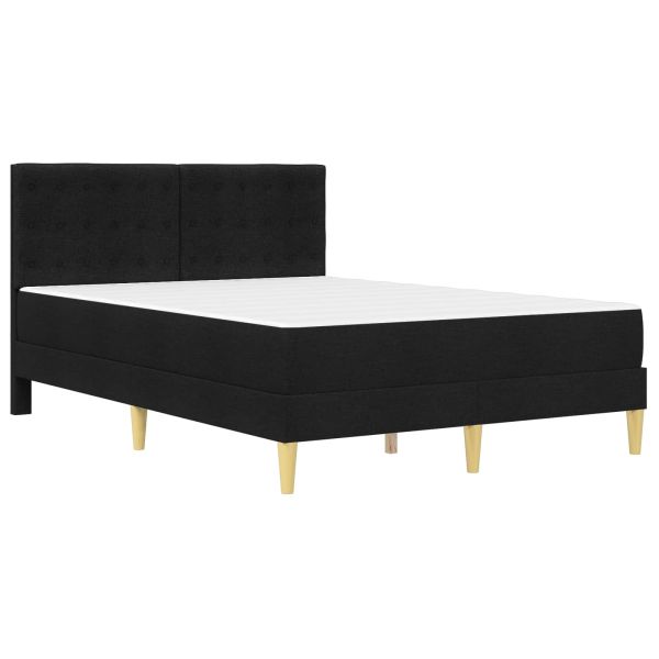 Рамка за легло с матрак с таблото Черен 120 x 190 cm текстил
