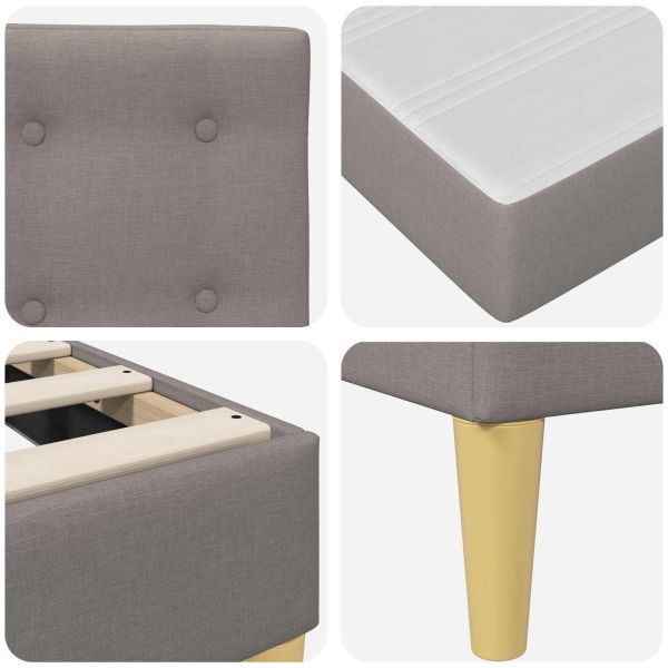 Рамка за легло с матрак с таблото Таупе 120 x 190 cm текстил