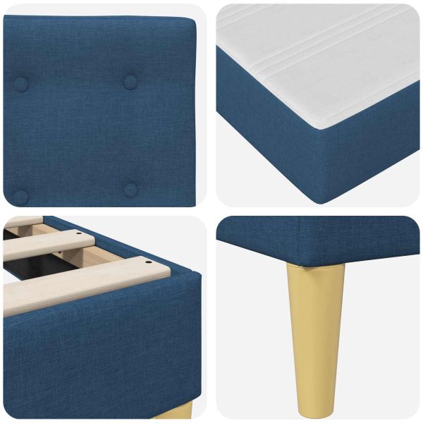 Рамка за легло с матрак с таблото Синьо 120 x 190 cm текстил