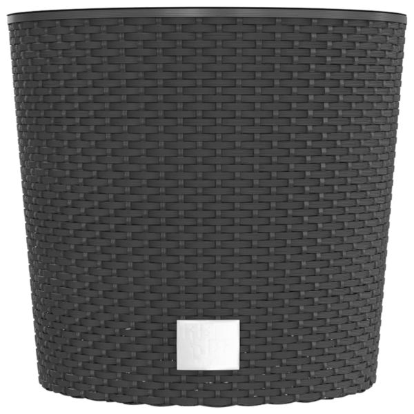 Саксия с подвижна вложка антрацит 15/15,3 л PP ратан