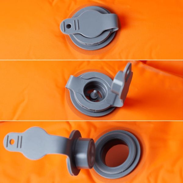 Самонадуваем дюшек за къмпинг с възглавница за 1 човек оранжев