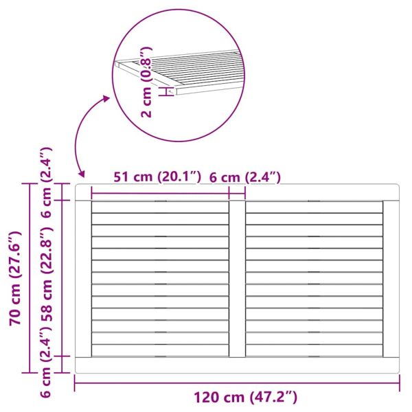 Топ за маса Натурален маслен 120 x 70 x 2 см