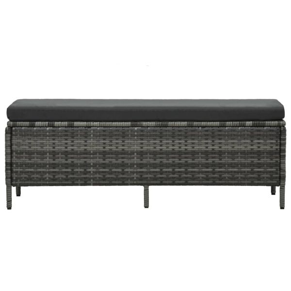 Градински комплект с възглавници, 3 части, полиратан, сив