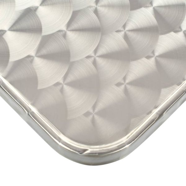 Градинска маса, сребриста, 80х80x70 см, алуминий