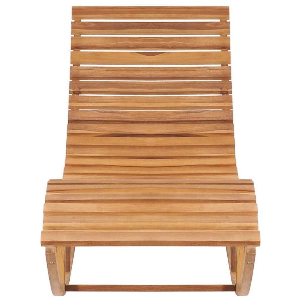 Люлеещ се шезлонг с шалте, тиково дърво масив