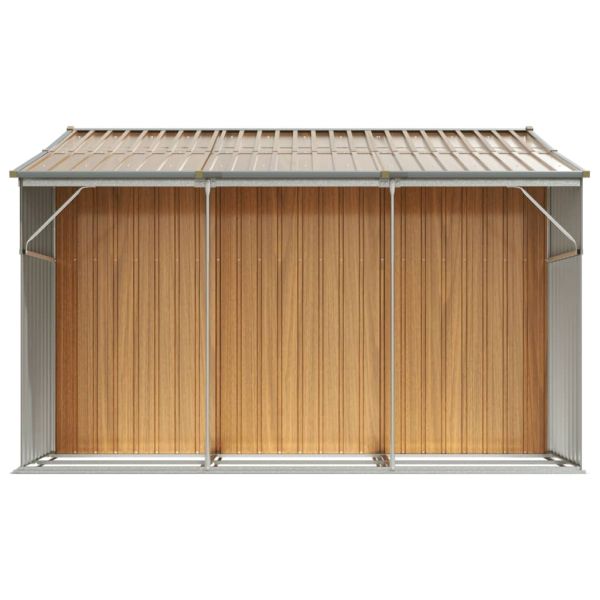 Градинска барака светлокафяв 277x279x179 см поцинкована стомана