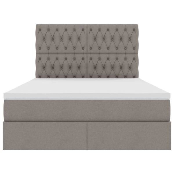 Легло с място за съхранение и матрак Таупе 140 x 200 cm