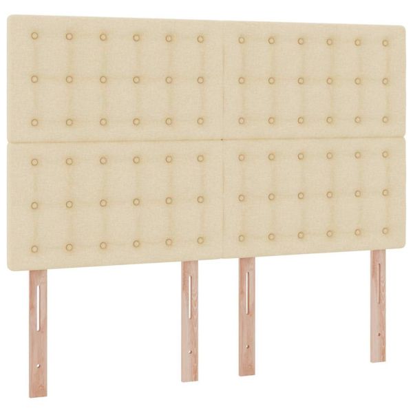 Легло с място за съхранение и LED Кремав 140 x 200 cm Полиестер