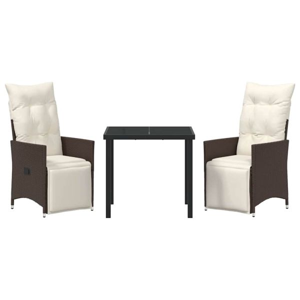 Комплект за хранене в градината 3 pcs Кафяво полиратан