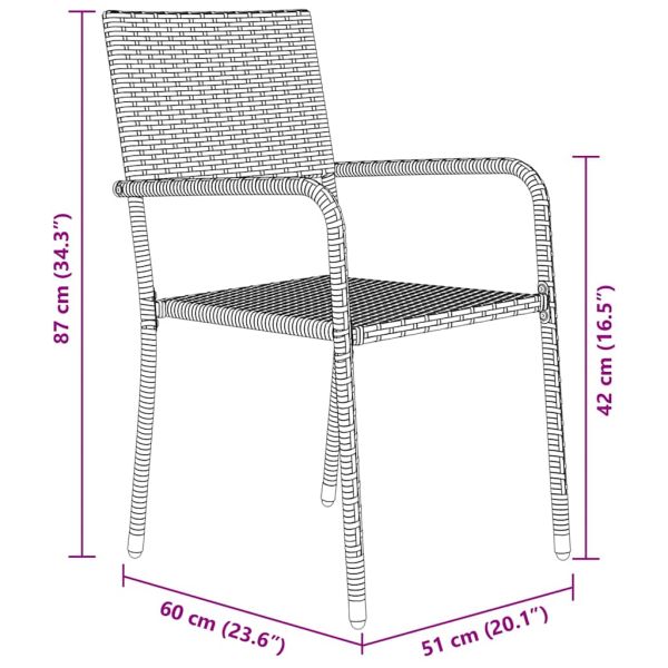 Комплект за хранене в градината 3 pcs Черно полиратан