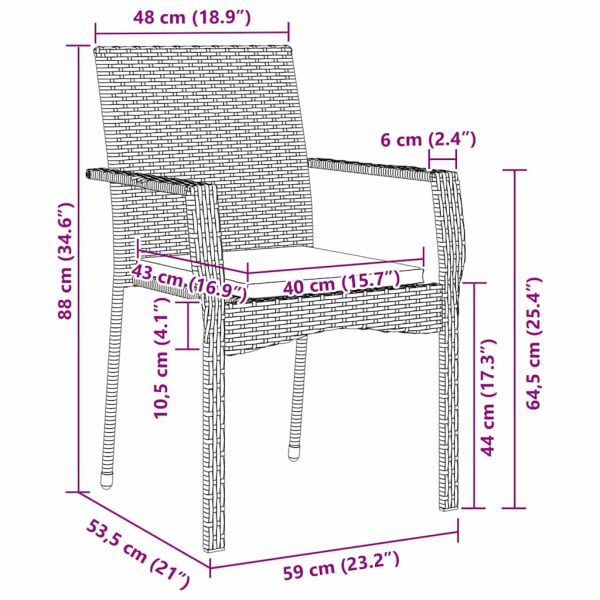 Комплект за хранене в градината 5 pcs Сив полиратан