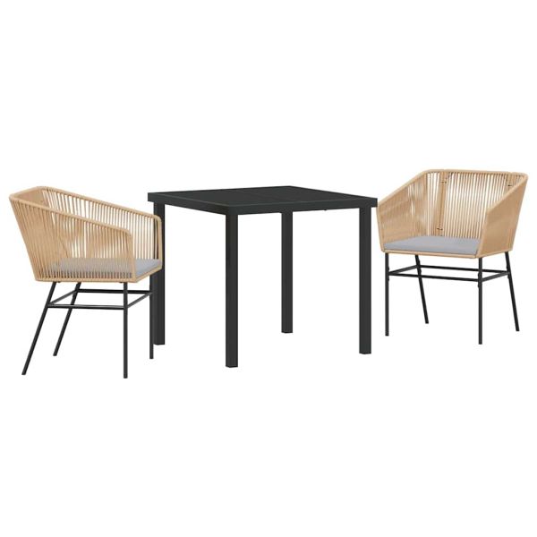 Комплект за хранене в градината с възглавница 3 pcs Кафяво