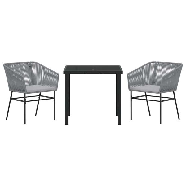 Комплект за хранене в градината с възглавница 3 pcs Сив