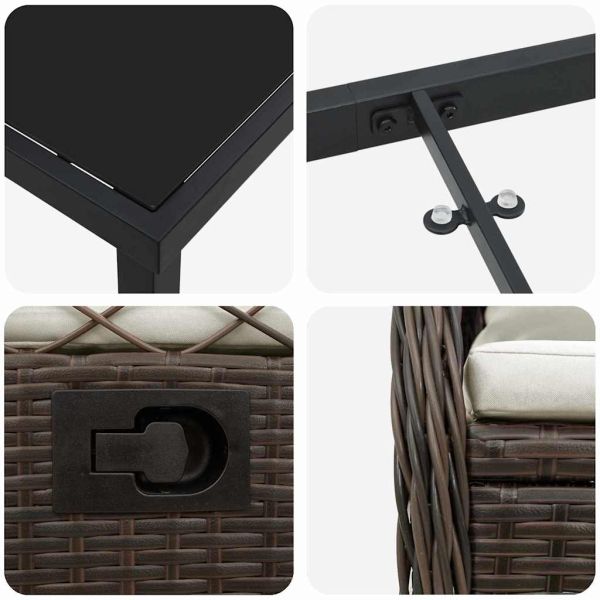 Комплект за хранене в градината 3 pcs Кафяво полиратан