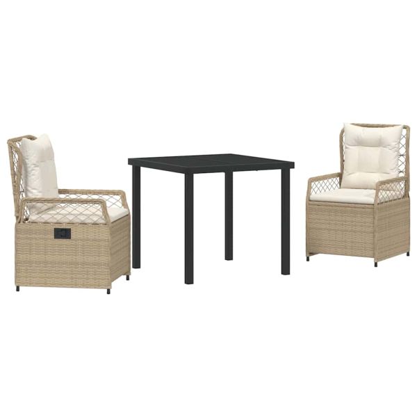 Комплект за хранене в градината 3 pcs Бежов и кремаво бял