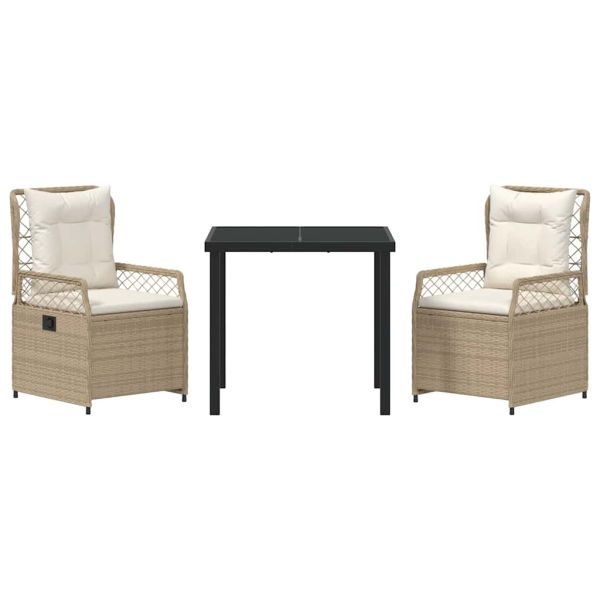 Комплект за хранене в градината 3 pcs Бежов и кремаво бял