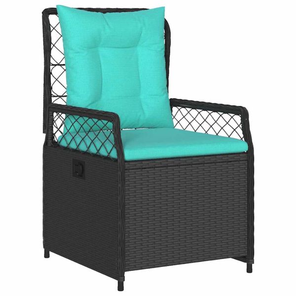 Комплект за хранене в градината 3 pcs Черно полиратан