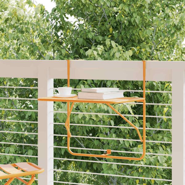 Балконска масичка, жълта, 60x40 см, стомана