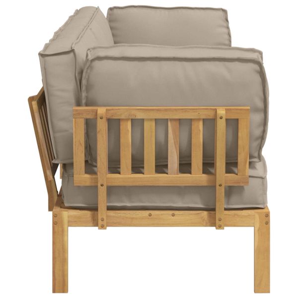 Комплект дивани Едноцветен 2 pcs Таупе Солидно акациево дърво