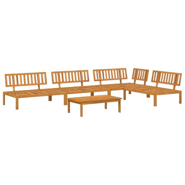 Комплект дивани 5 pcs Антрацит Солидно акациево дърво