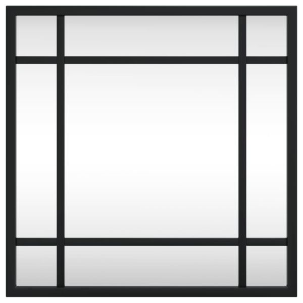 Стенно огледало, черно, 30x30 см, квадратно, желязо