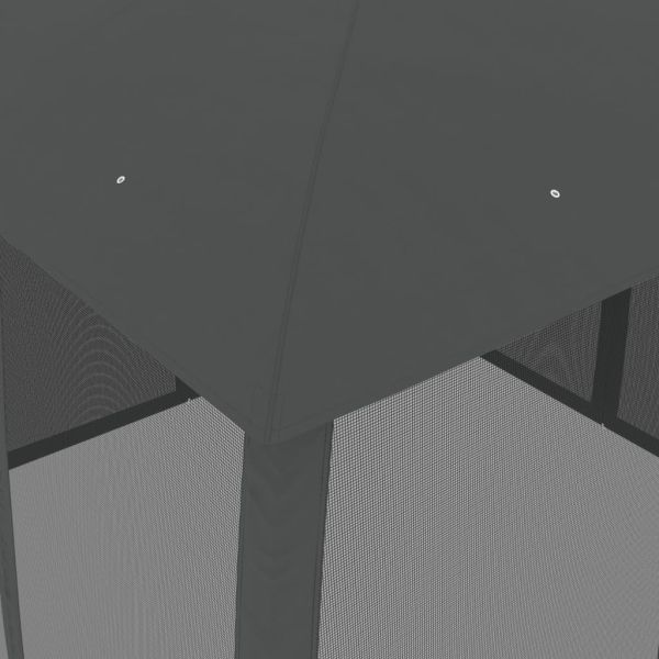 Шатра двоен покрив и стени мрежа антрацит 2,93x2,93 м стомана