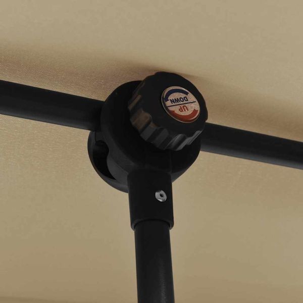 Градински чадър с алуминиев прът, 2x1,5 м, таупе