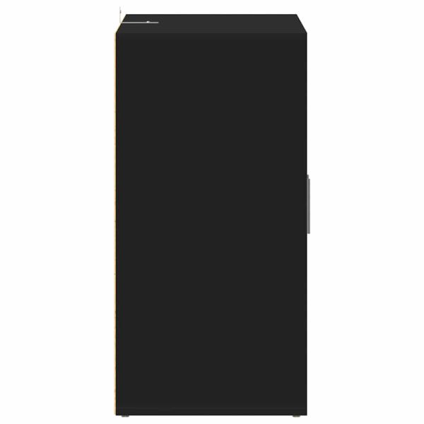Шкаф за обувки, черен, 60x35x70 см, инженерно дърво