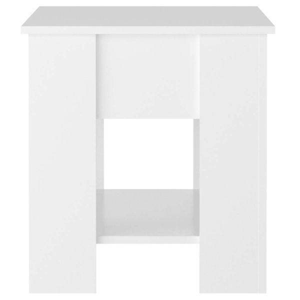 Кафе маса, бял гланц, 101x49x52 см, инженерно дърво