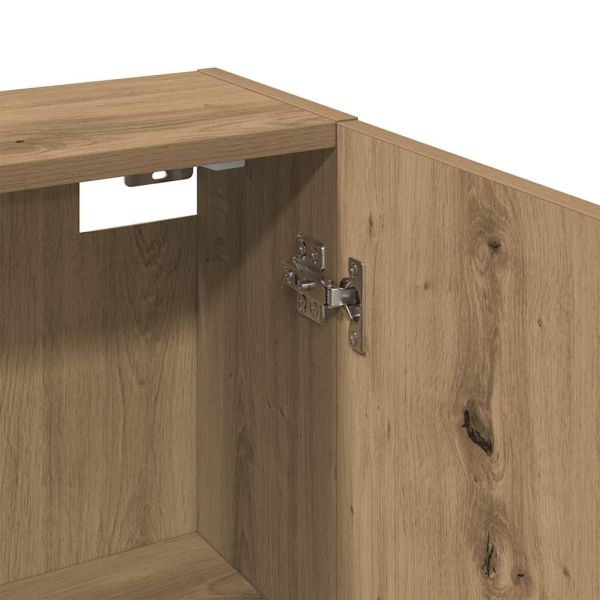 Шкаф за баня за стенен монтаж, дъб артизан, 32x20x67 см