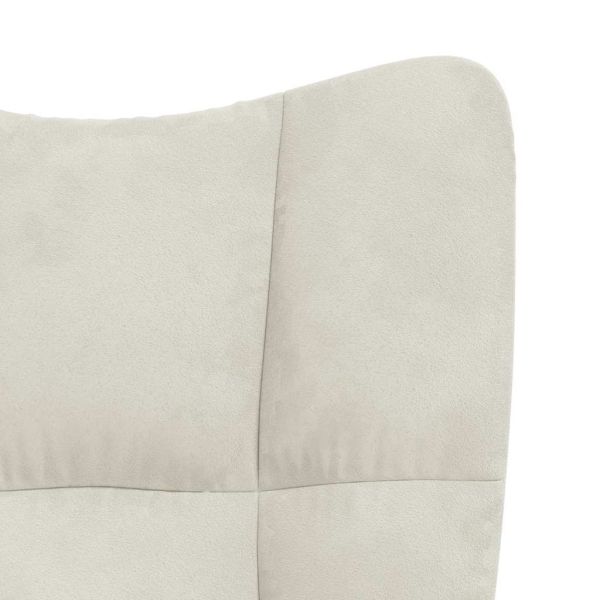 Люлеещ стол, кремаво-бял, кадифе