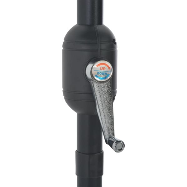 Балконски чадър с алуминиев прът, антрацит, 300x155 см, половин