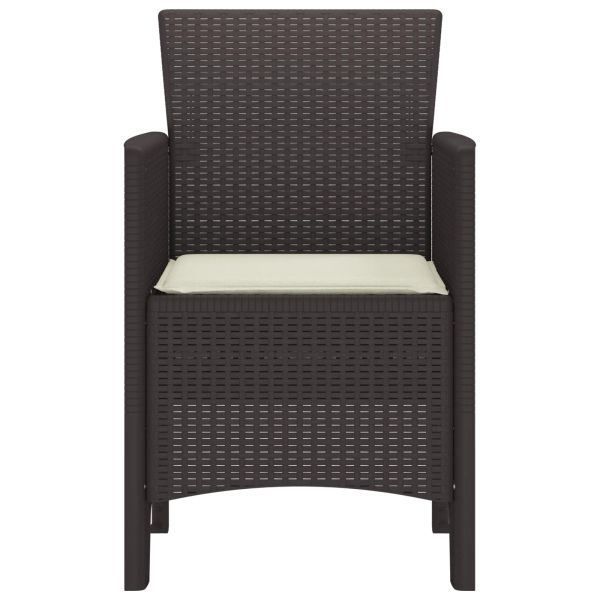 Градински стол 2 pcs Кафяво 53 x 49 x 85 см Полипропилен