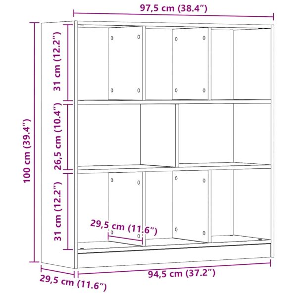 Шкаф за книги Artisan Oak 97,5x29,5x100 cm Инженерна дървесина