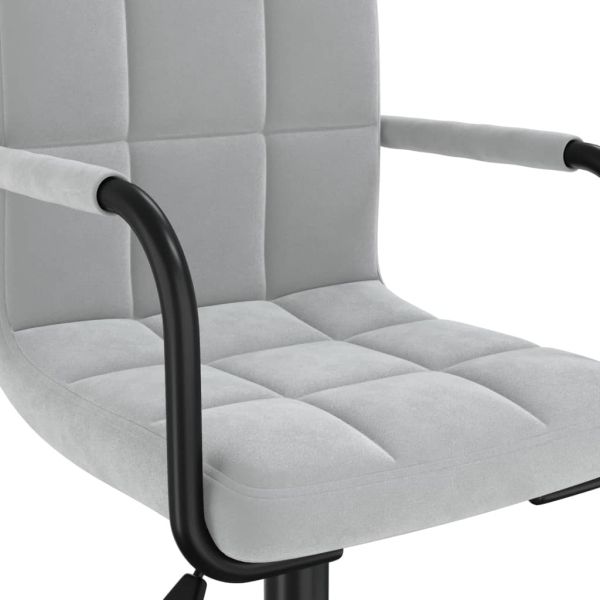 Въртящи се трапезни столове, 4 бр, светлосиви, кадифе