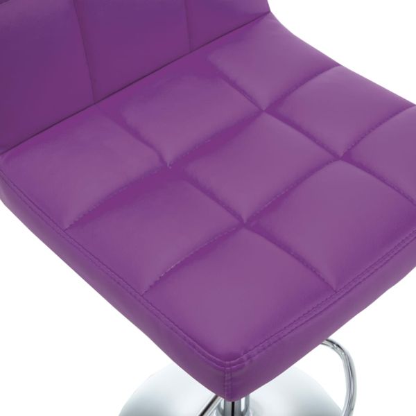 Бар табуретки, 2 бр, лилави, изкуствена кожа