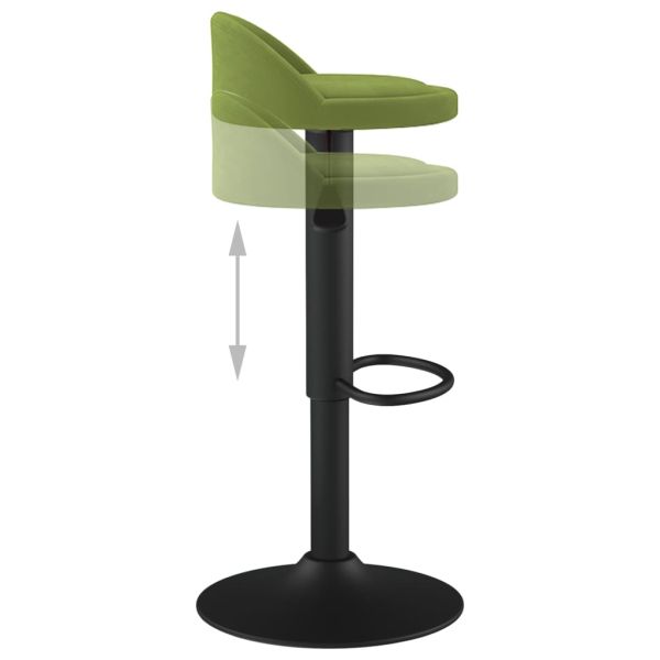 Бар табуретки, 2 бр, светлозелени, кадифе